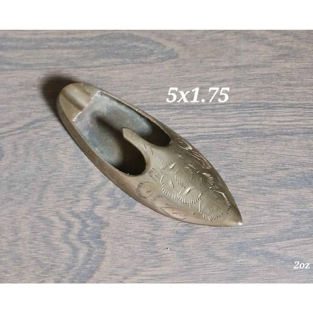 Vintage brass etched shoe ashtray